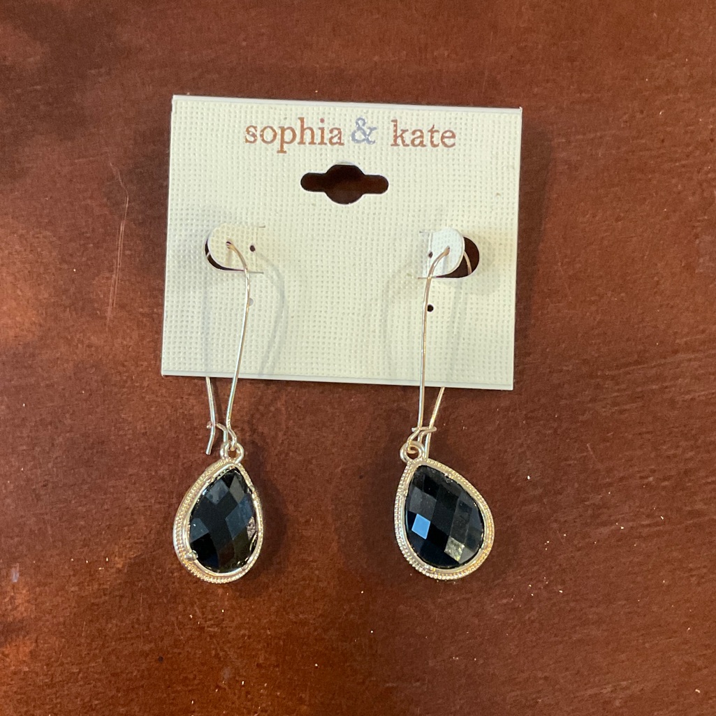 Black Teardrop Earrings
